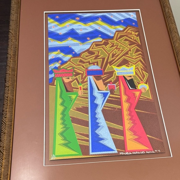 Three Wise Men Signed Painting - Picture 2 of 10
